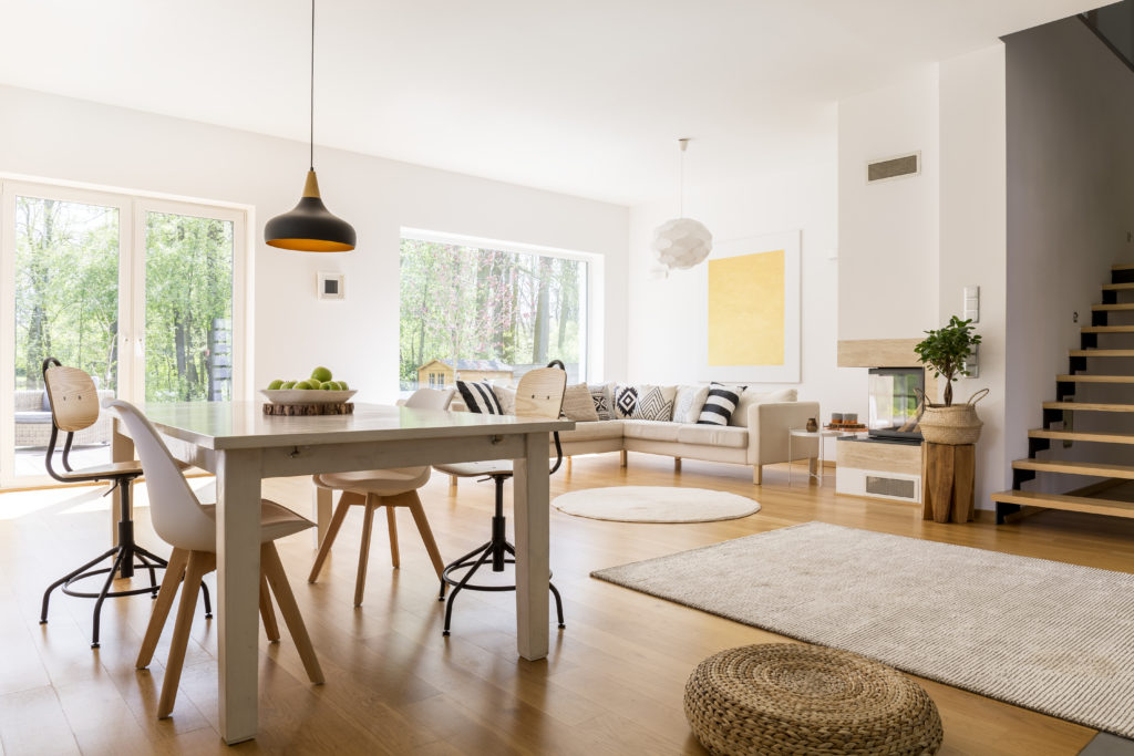 Wooden white table